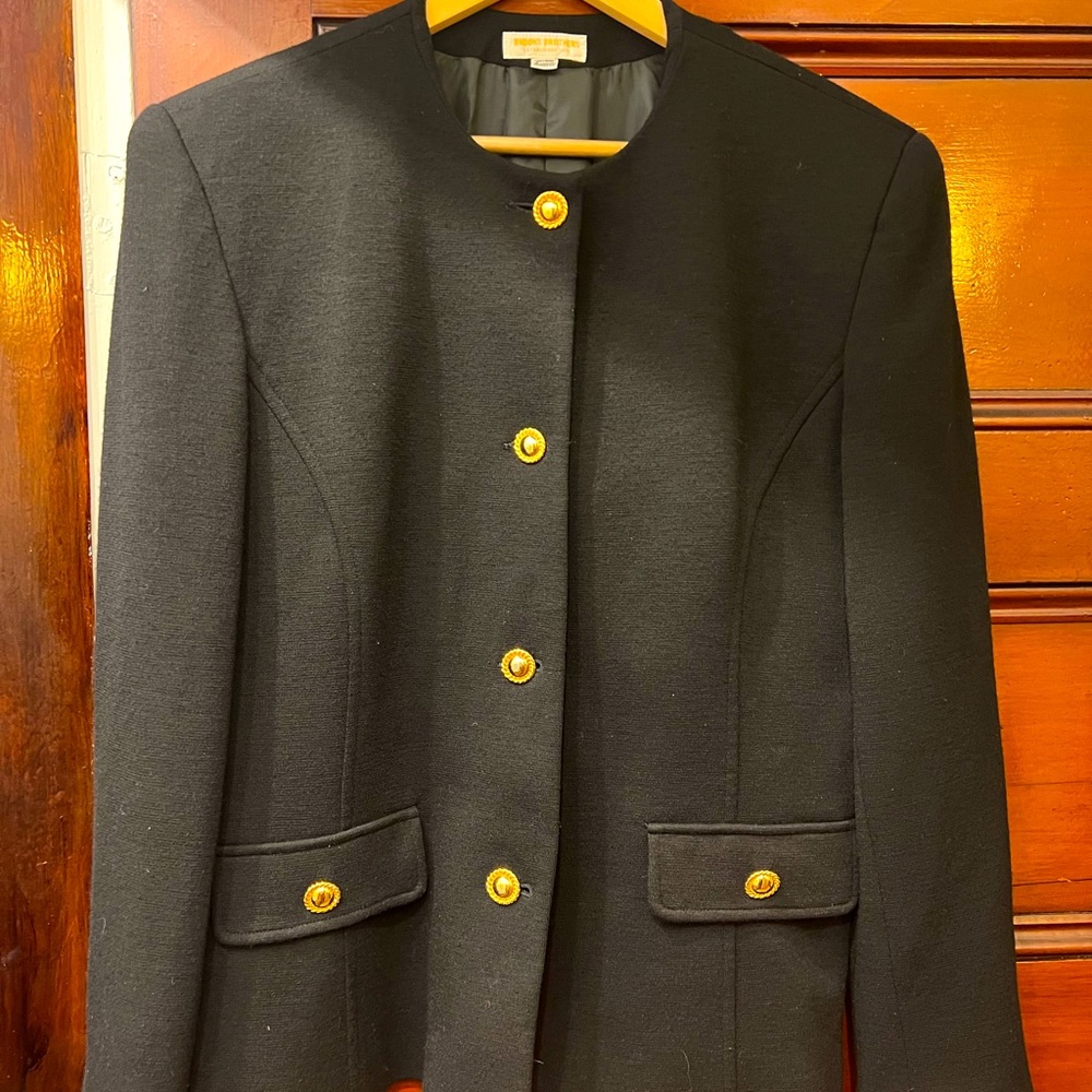 Vintage Brooks Brothers Black 100% Wool Jacket Quiet Luxury